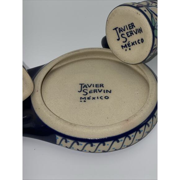 Javier Servin Hand Painted Talavera Handled Shot Glass With Serving Tray - Picture 5 of 7